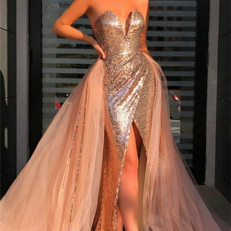 2025 Spring/summer New Womens Sexy Hot Stamped Chest Wrapped Split Dress Evening Dress