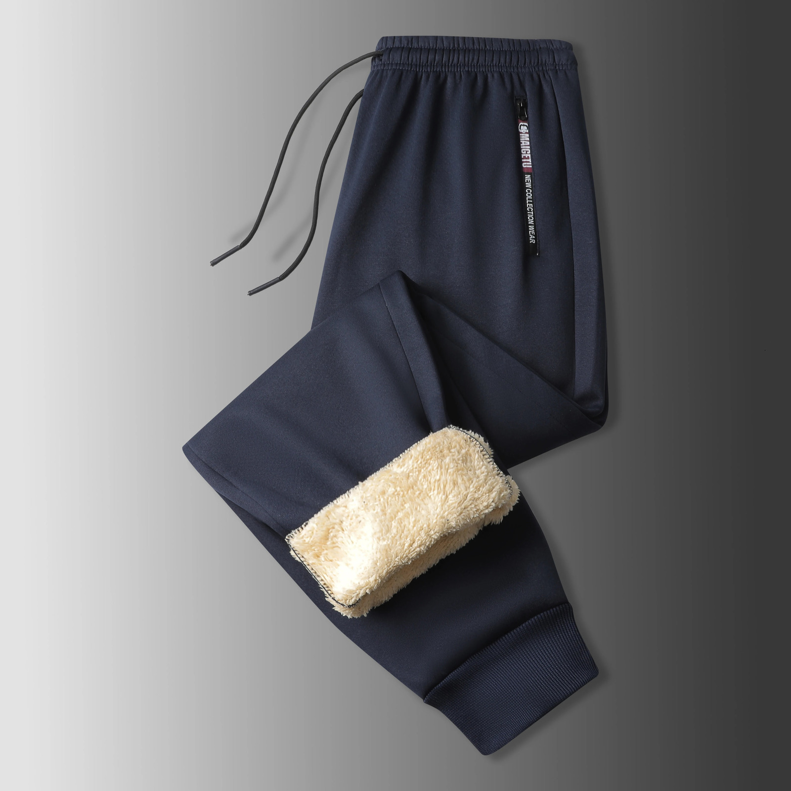 Mens Casual Pants Autumn Winter Fleece Sweatpants Men Running Jogger Sports Gym Trousers Fashion Solid Color Workout Long y251030