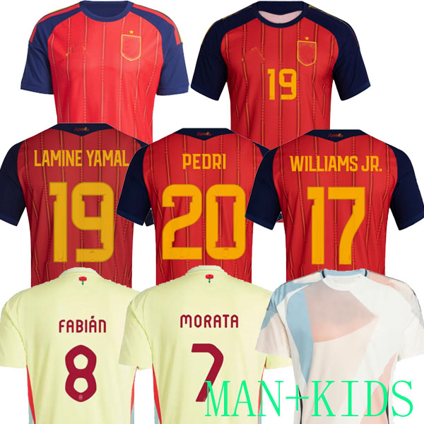 spains 2025 2026 Soccer Jersey MORATA FERRAN CARVAJAL 25 26 National Team Football Shirt 2025 Men Kids Kit LAMINE YAMAL Camisetas Espana RODRI OYARZABAL FINAL home