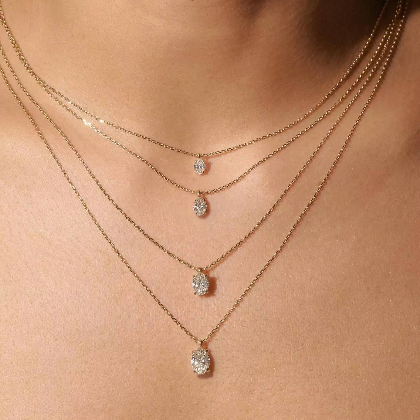 925 Silver Chain with Moissanite Diamond and Pearl Engagement Pendant for Parties