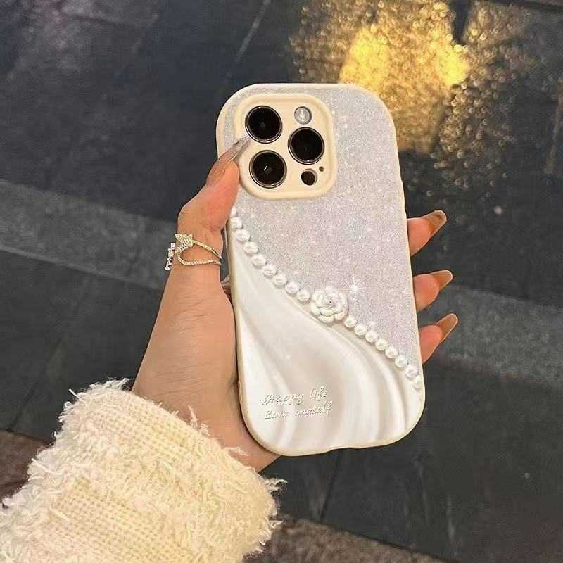 Luxurious Pearl Compatible with 14 Plus 16 Pro Max Phone Case iPhone 15 Shockproof 13 Full Coverage 12 J251202