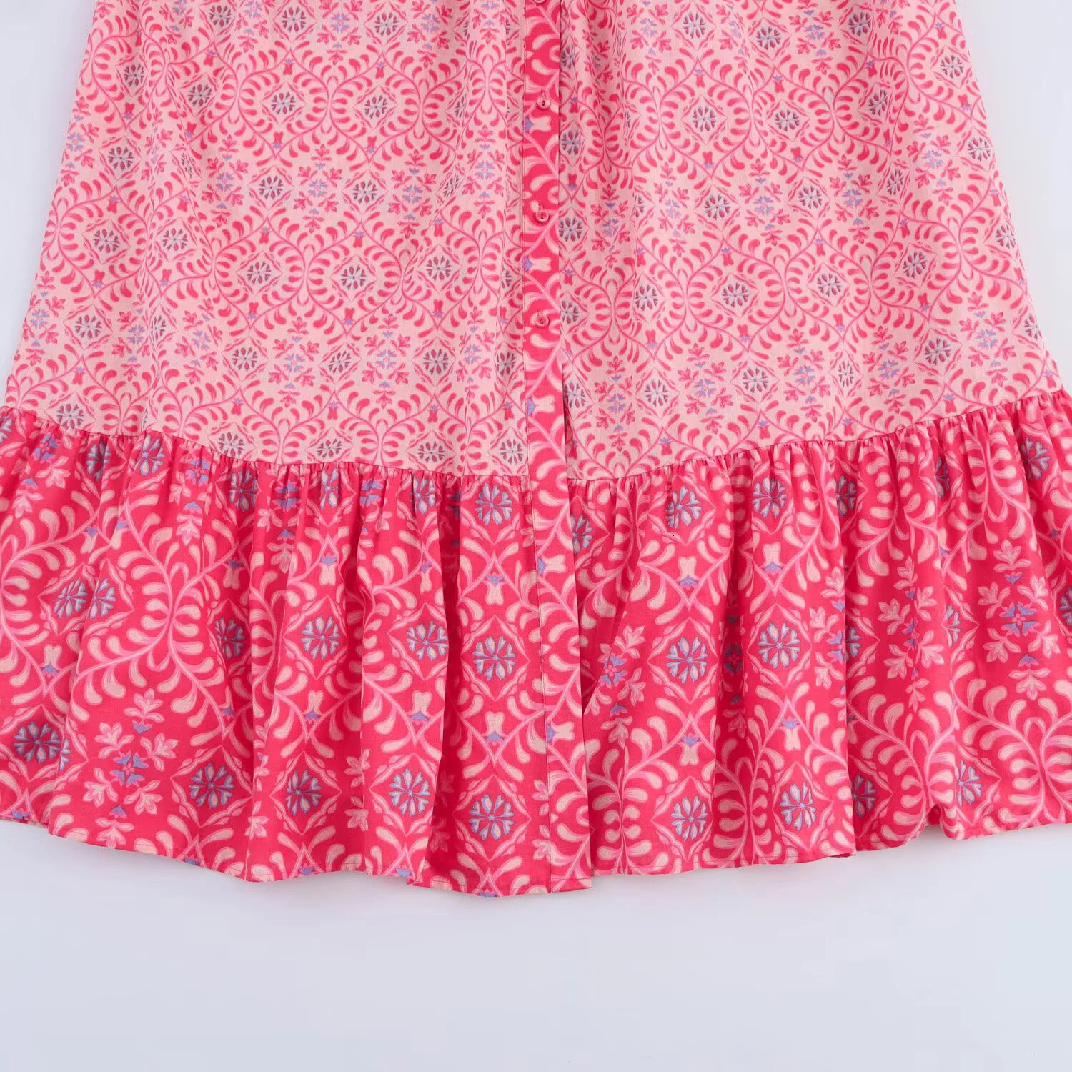 Spring Womens Fashion Trend Printed Round Neck Long Sleeve Charm Midi Dress 250401