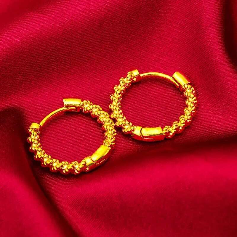 Real Twist for Women Girlfriend Wedding Birthday Gift Gold Color Earrings Fine Jewelry Gifts Not Fade