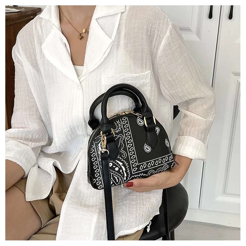 2025 Retro PU Leather Women's Shell Summer Cashew wer Ladies Shoulder Crossbody Bag Female Set Small Top Handle Bags Handbags