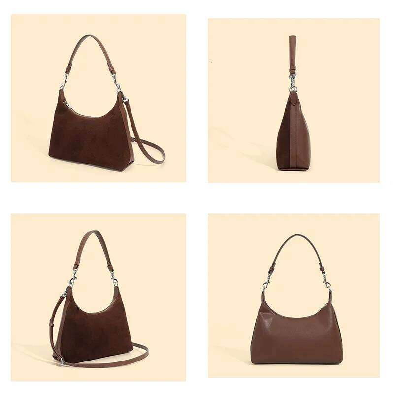 Elegant Women's Handbag Made from Authentic Brown Wine Leather Ideal for Office Use