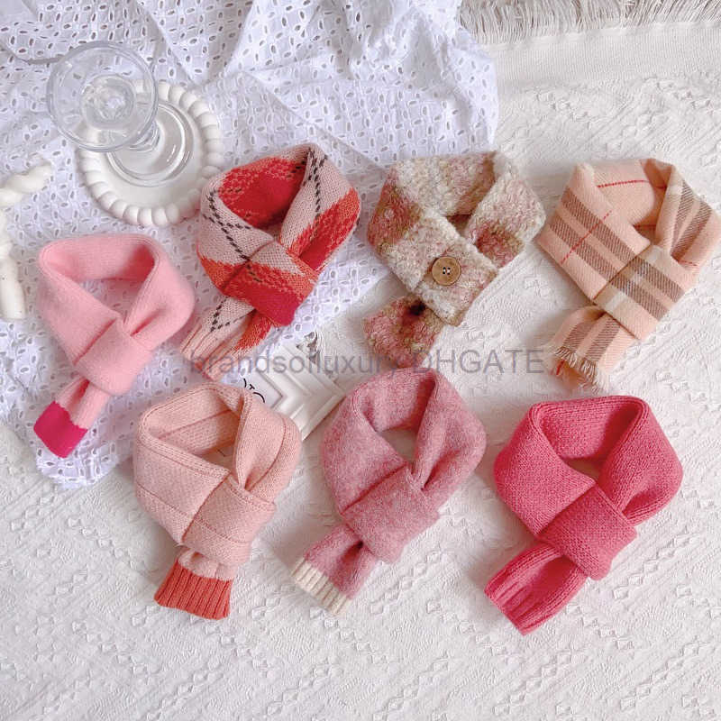 Ins Pink Pet Autumn/Winter Warm Knitted Scarf for Large Medium and Small Dogs Cats and Dogs Knitted Scarf