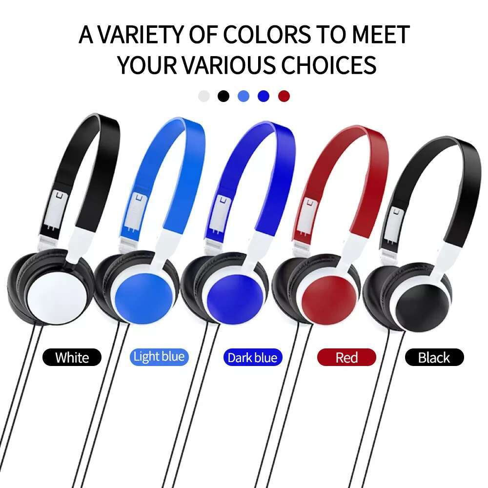 3.5mm Wired HD Sound Over Ear Headset Stereo Foldable Adjustable Headphones For MP3 Phone PC Music Bass Hook