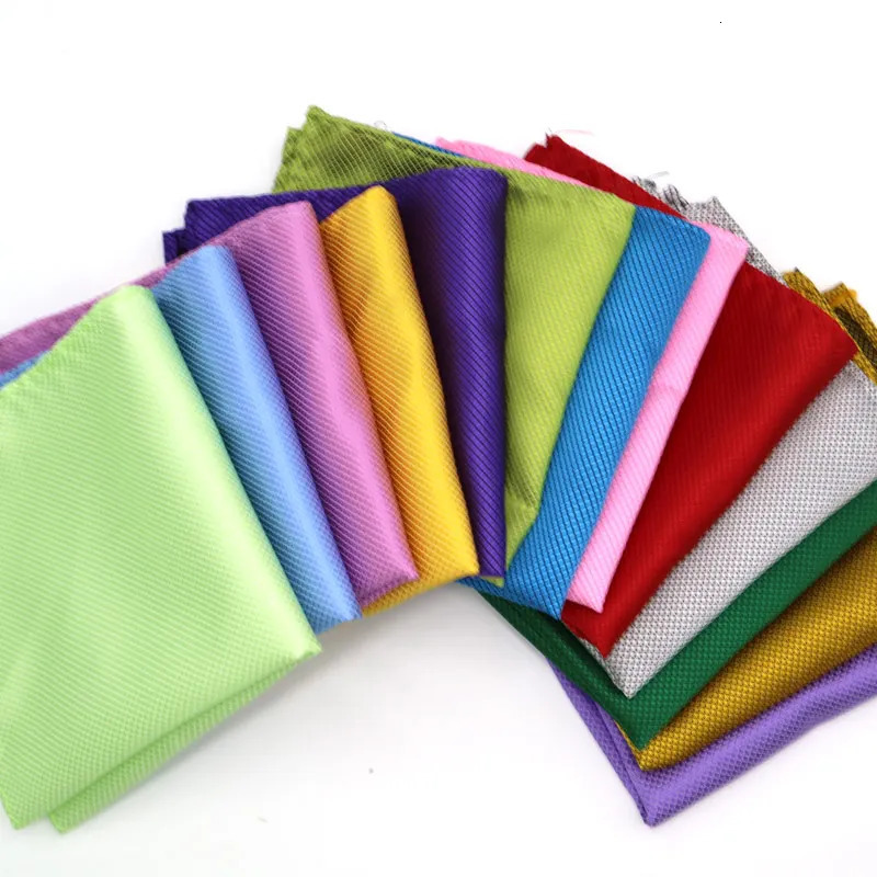 Mixed 26Pcs/ lot Mens Handkerchief Solid Color Hankies Hanky Business Pocket Square Chest Towel 250403