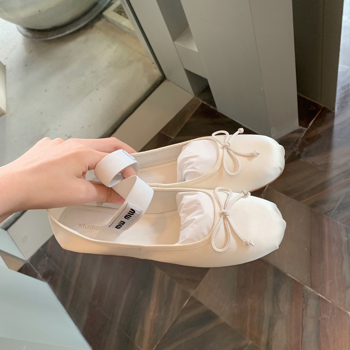 designer shoes new Women's flat Mary Jane ballet single shoes with fairy style bow and one-word strap