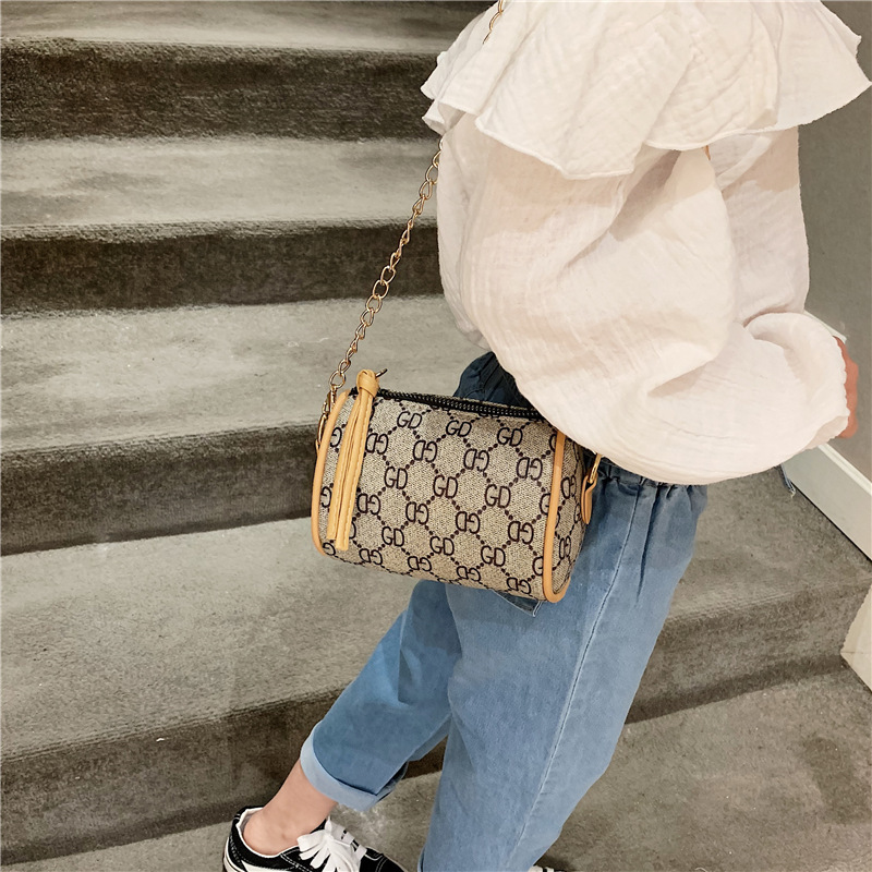 Free shipping Children's bag Children's crossbody bag pu printed bucket bag Cute girl's shoulder bag 2025