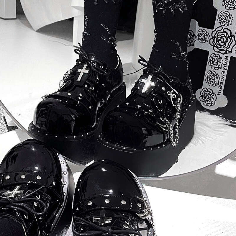 Spicy Girl Songcake Summer New Gothic Y2K Dark Punk Thick Sole Women's Single Shoes