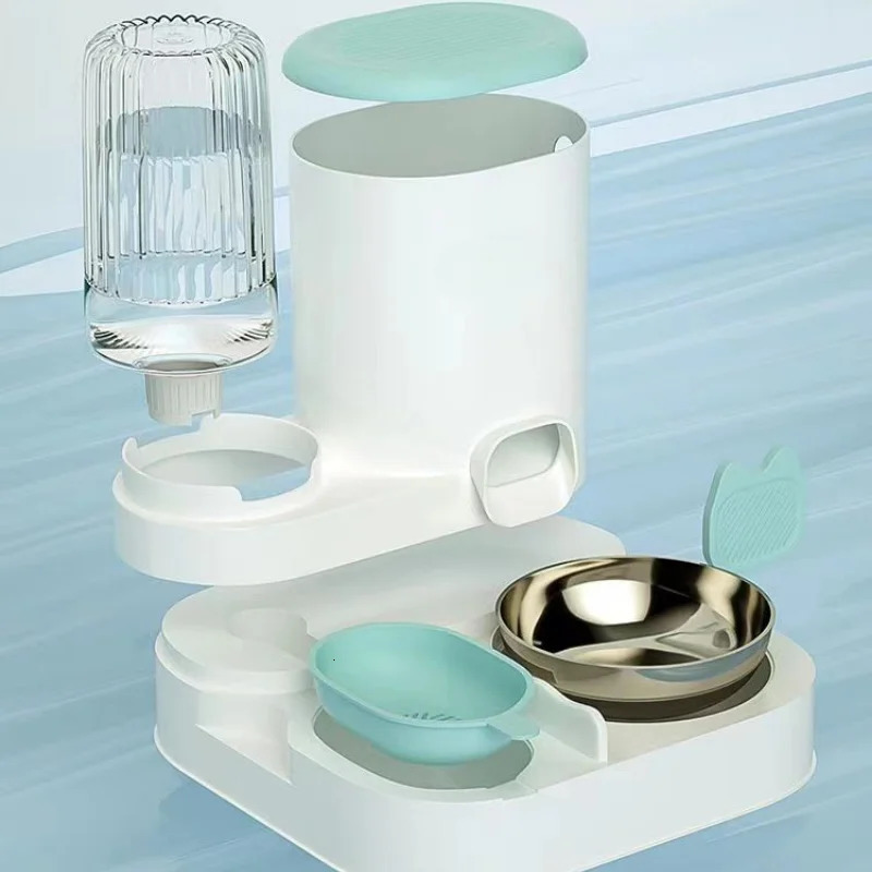 Cat bowl automatic feeder suitable for cats dogs pets water dispensers comprehensive cat bowls cat food alkali dogs eating and drinking 250403