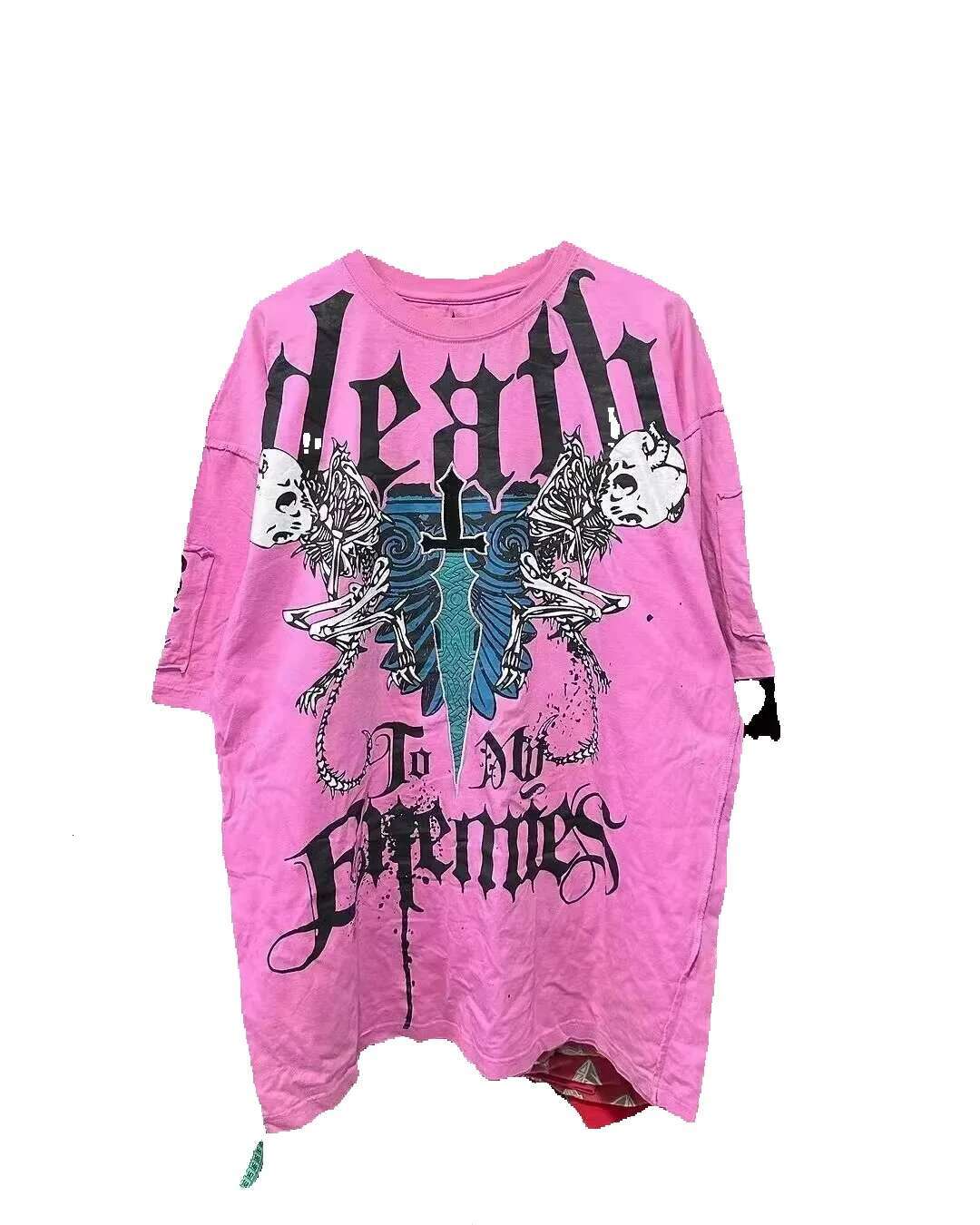 Y2k Pain Hip Hop Skull Graphic New Haruku Oversized Short Sleeve Gothic Clothing Street Wear Men T-Shirt