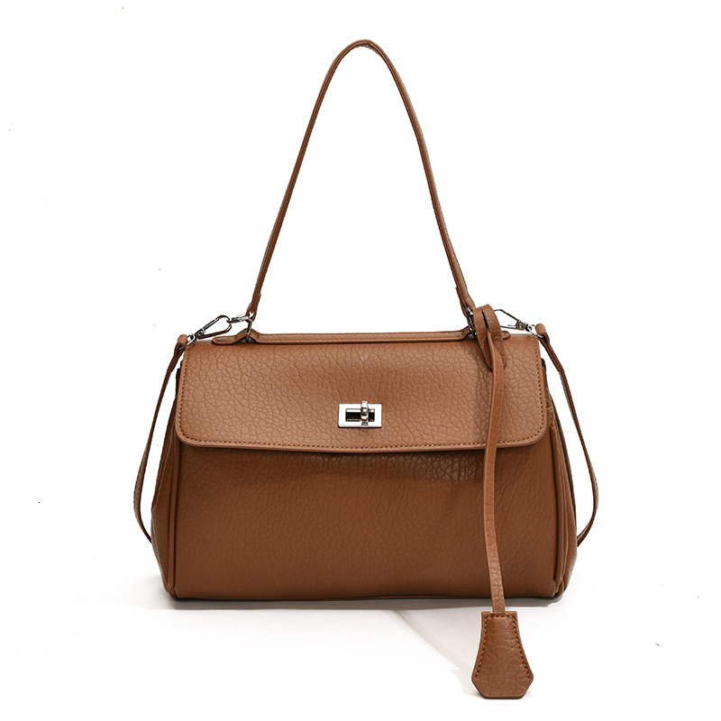 2025S Designer Women S Bag Korean Niche Hand Held Commuting Women S New Trendy Single Shoulder Kelly Large Capacity PU Crossbody Bag