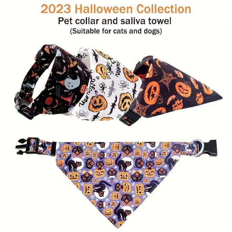 High Quality New pet supplies Halloween dog Sally Wa towel collar cat triangle scarf bib T250407
