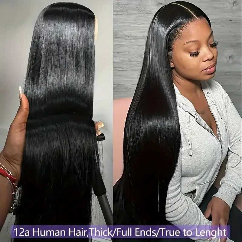 13x6 Straight HD Transparent Lace Frontal Human Hair Wigs 250 Density Pre PluCKed Hair 5X5 Glueless Human Hair Wigs W251107