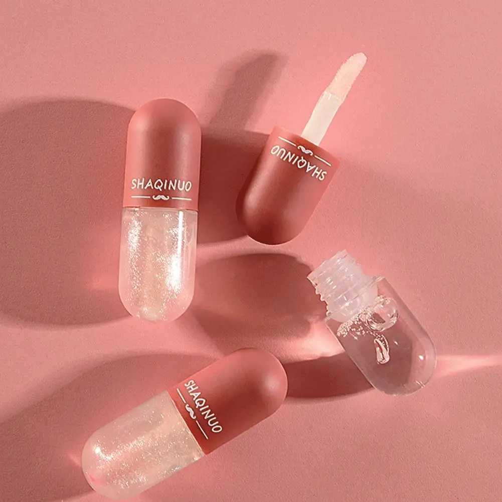 3 pieces of Shuiguang Capsule Lip Honey Kit Mirror Jelly Lip Gloss Moisturizing Lip Shining Colorless Clear Glass lipstick W250407
