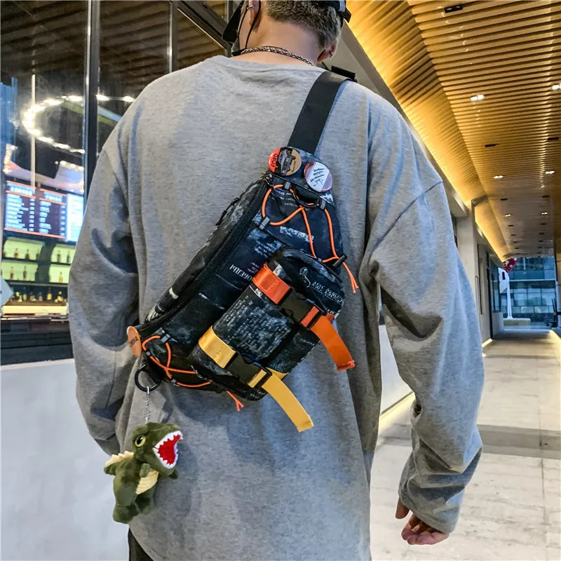 Punk hip-hop Techwear waist bag unisex casual sports single shoulder cross body chest bag Harajuku casual Fanny bag 250402