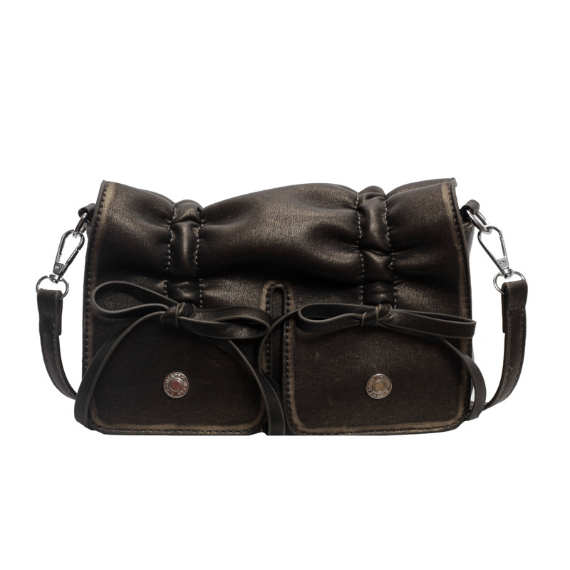 2025S Designer Women S Bag Butterfly Knot Small Square Autumn New Fashion Versatile Trend Crossbody Pleated Hand Held Shoulder Bag