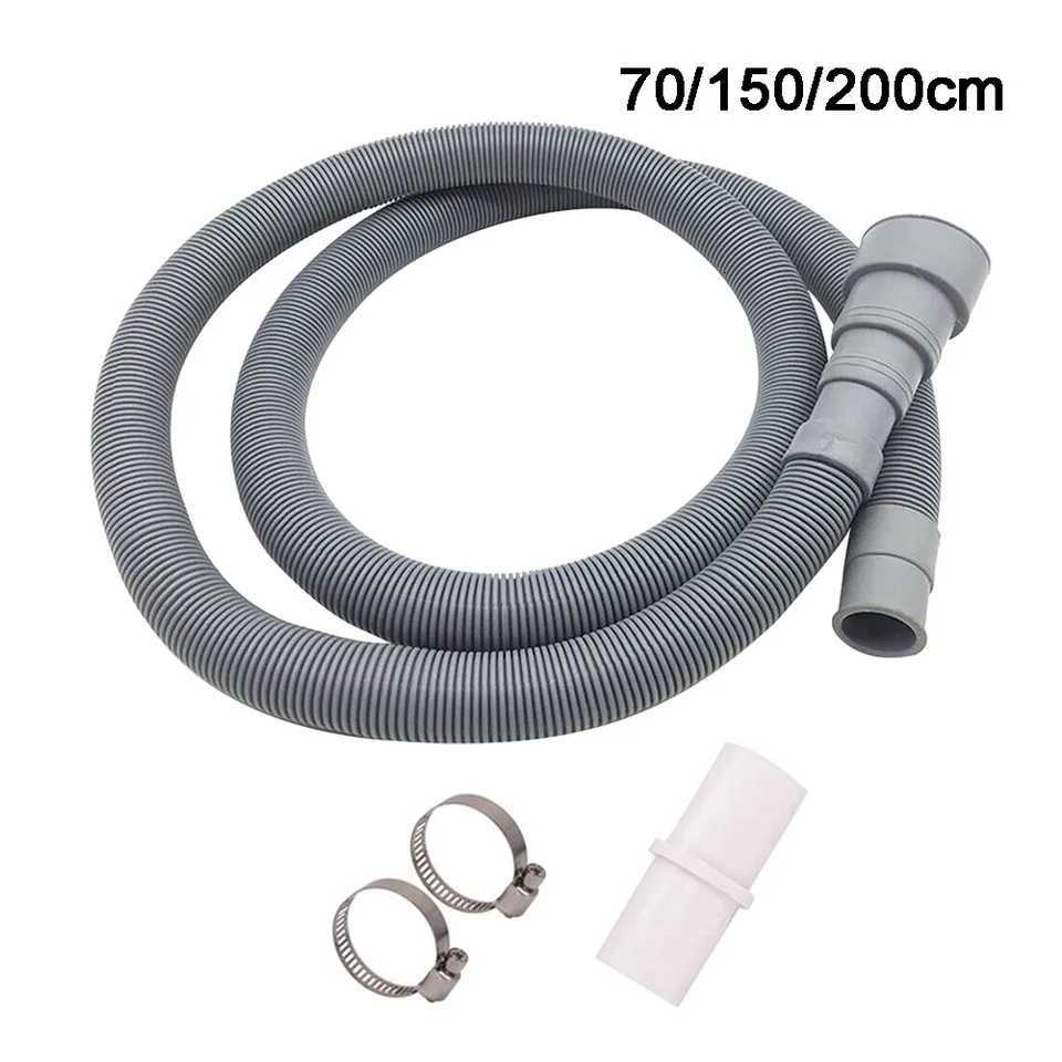 70/150/200cm Drain Pipe Washing hine Dishwasher Drain Waste Hose Extension Pipe With Hose Clamps Set Wash hine Accesories Y251107