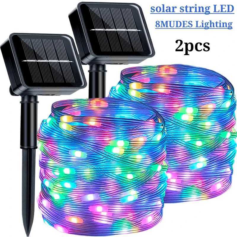 LED Solar String Lights Waterproof Garland Fairy Stirng Light Decor for Garden Trees Outdoor Party Weddings Christmas Halloween W251107