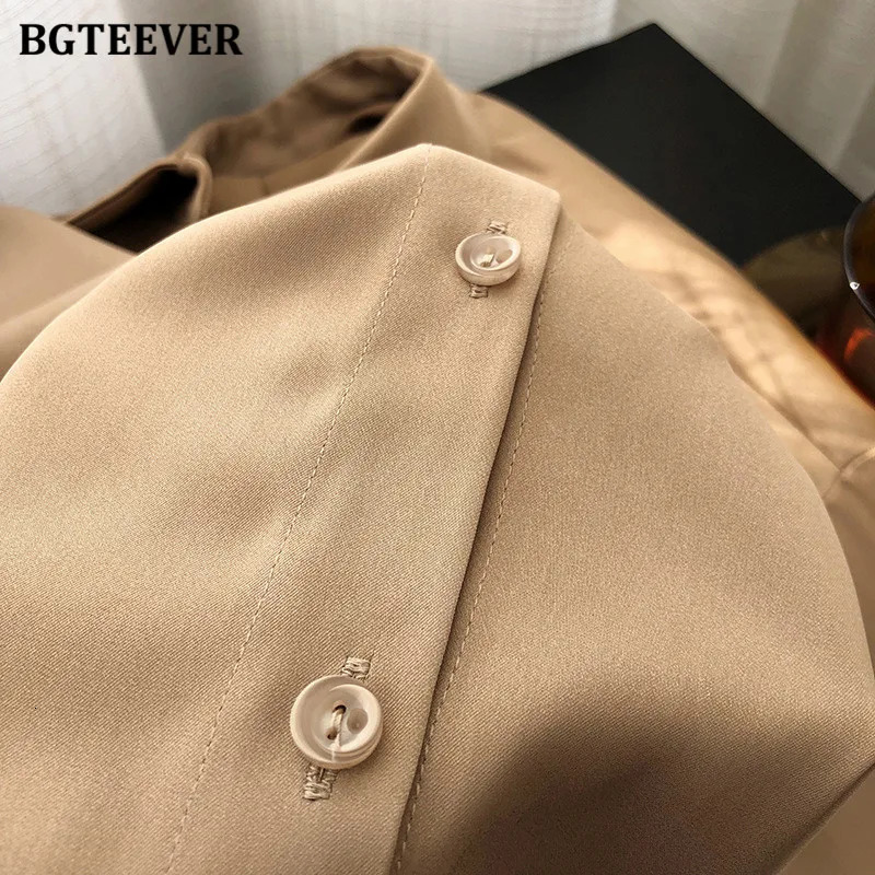 BBTEEVER Fashion Womens Satin Shirt Long Sleeve Solid Collar Elegant Office Womens Work Clothes Womens Clothing 250402