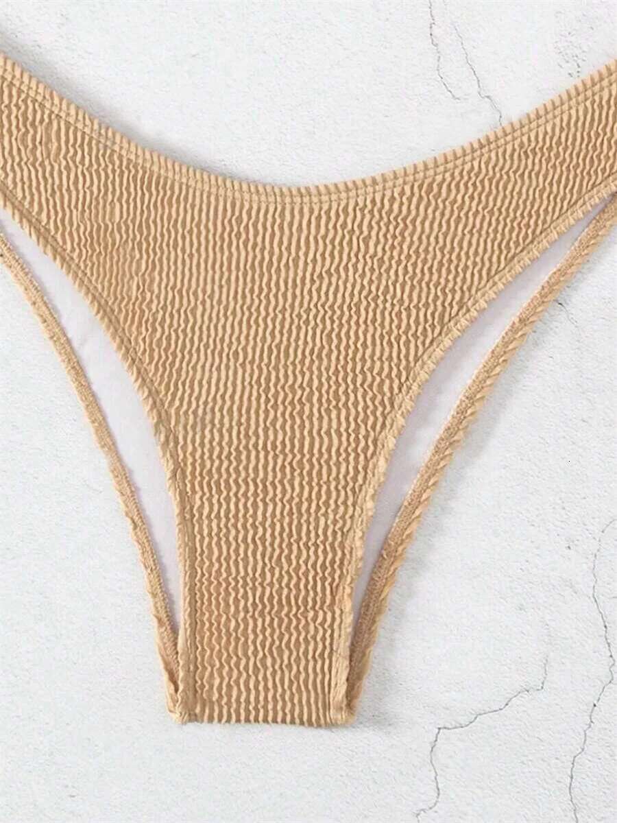 Dongdumaoyi Sexy Bandeau Bikini Set Women Brown Metal Bow Ornaments Push Up Micro Swimwear Brazilian Summer Beach Bathing Suit Swimsuit