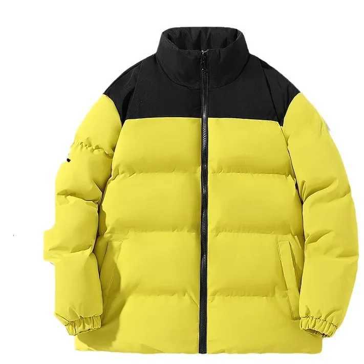 Couple Style Black Gold Bread Thickened Winter Cotton Jacket Long Sleeve Womens Coat Stand Collar Warm Casual OuterwearT251107