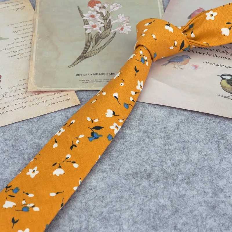 Floral Print Tie For Men Wen Skinny Neck Tie For Wedding Casual Mens Neckties Classic Fish Duck Suits Slim Neck Ties Cravat X250407