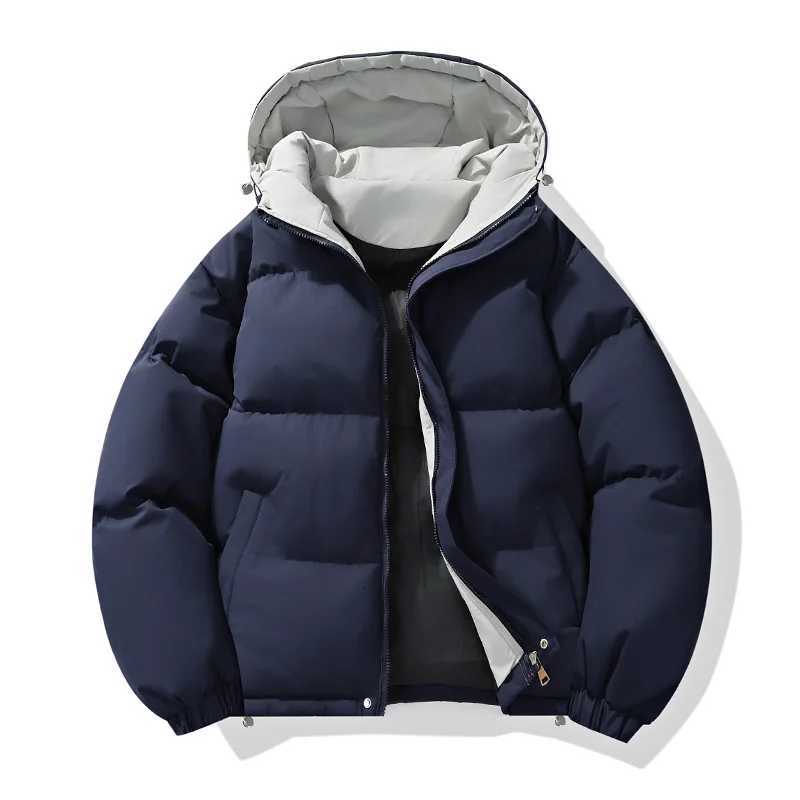 2025 Men Thick Hooded Parkas Men Casual Loose Warm Coat Men Cotton-Padded Jacket Women Parka Male Streetwear Winter OuterwearT251107