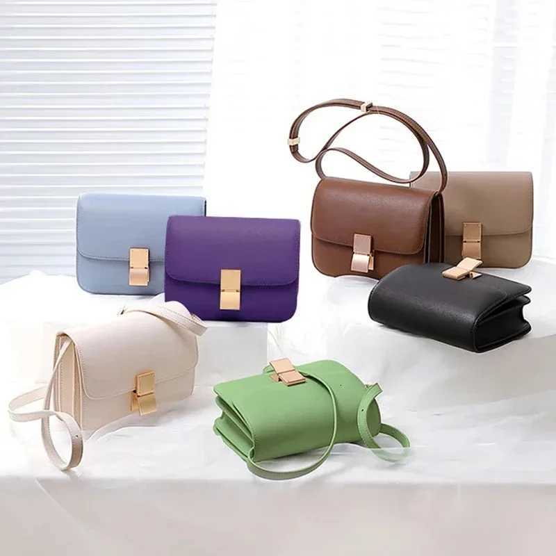 New Designer Luxury Bag Ins Square Palm Texture Printing Crossbody Flap Box Bag Split Leather Side Shoulder Bags for WomenW251107