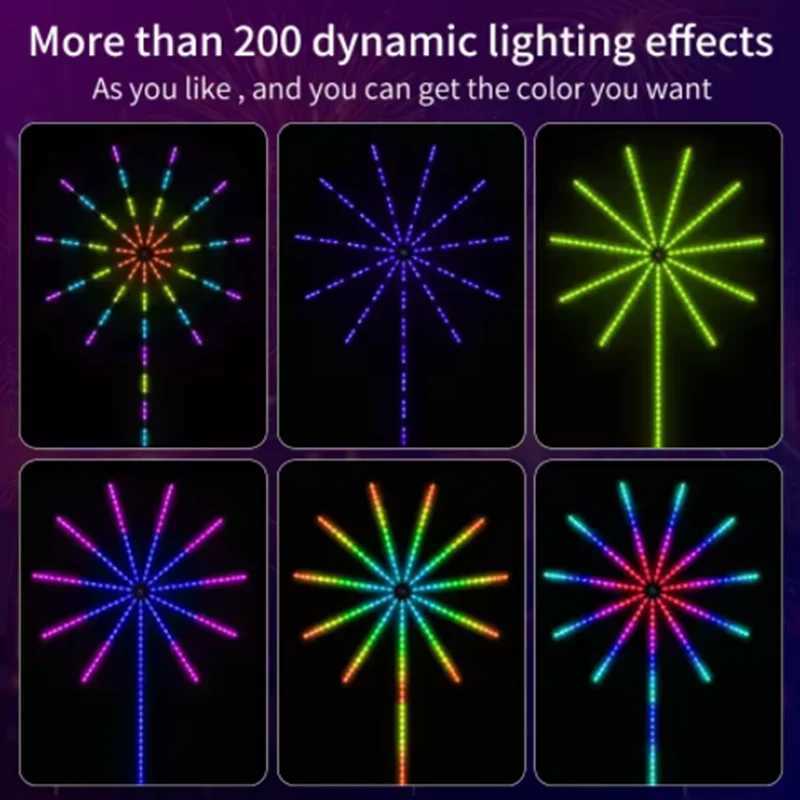 5V RGB Firework Strip Light LED Bluetooth 24key Remote Control USB WS2812 Changing Color Smart Lamp Sync Music Home Decor Lights W251107