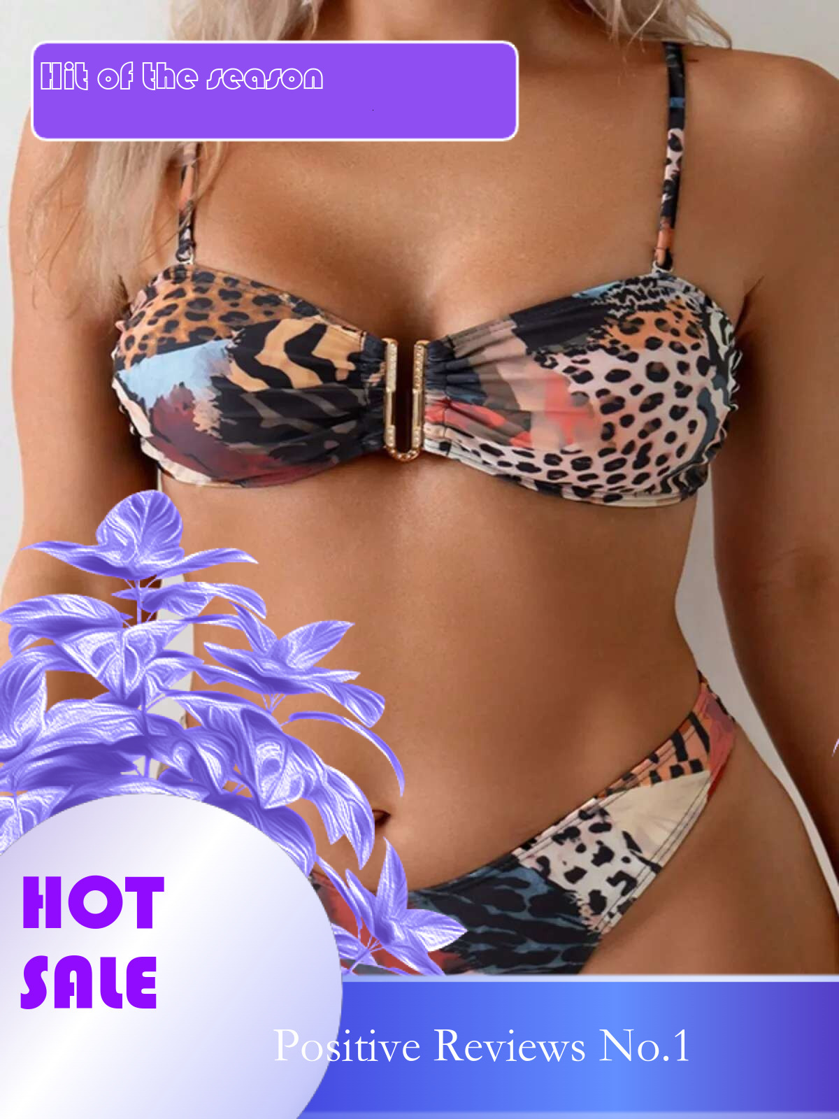 Dongdumaoyi Retro Print Two Piece Swimsuit For Women High Waist U Neck Suspender Backless Bikini Set Beach Vacation Swimwear Summer New