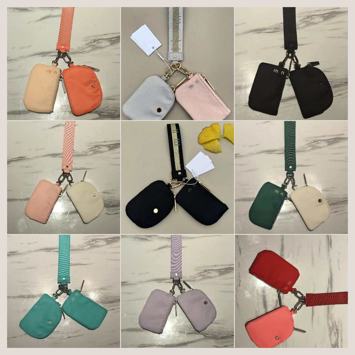 Designer Yoga Bags 10 Colours Bag Dual Pouch Mini Zip Around Wristlet Portable Keychain Wallet Coin Purse Pocket