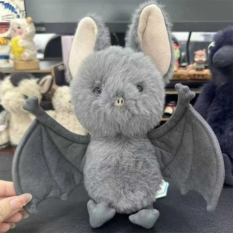 18cm Kawaii Hanging Bat Plush Toy Grey Broox Bat Stuffed Animal Doll Cartoon Soft Bat Plushies Home Decor Birthday Gifts Girl C251107