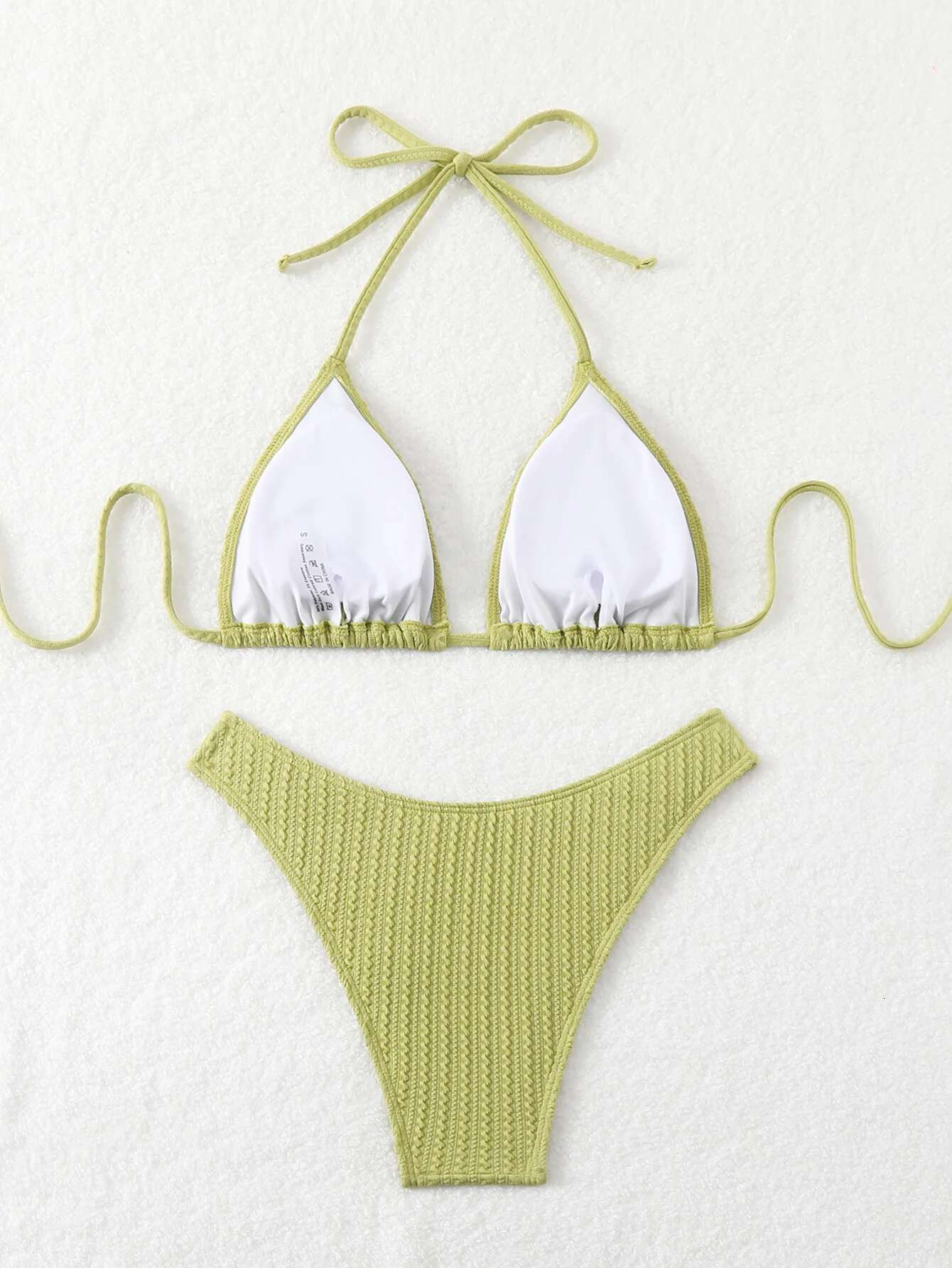 Dongdumaoyi Sexy Green Bikini Women Halter Pleate Push Up Bra High Waist Swimsuit Summer Beach Bathing Suit Two Piece Swimwear Biquini