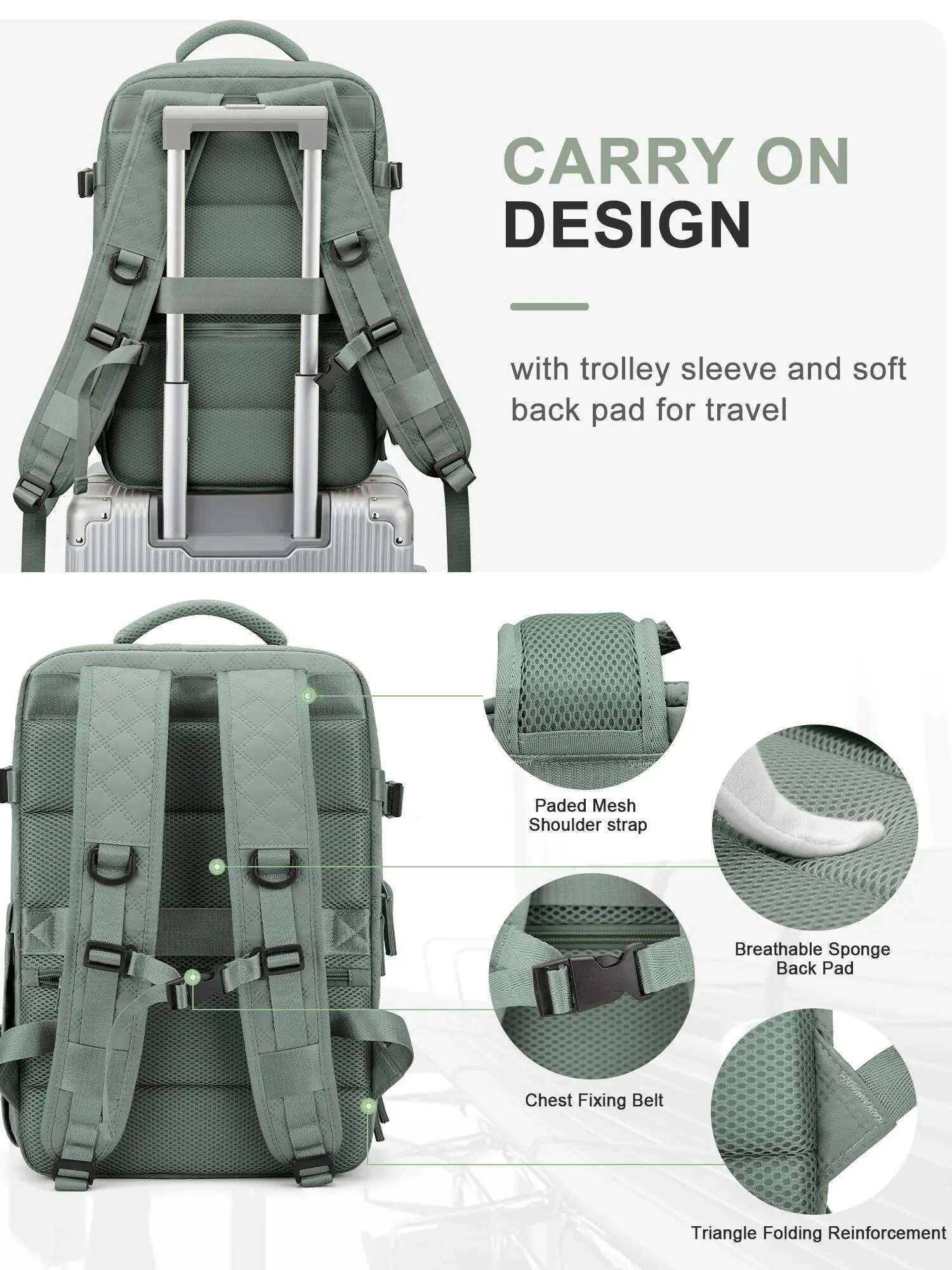 Laptop For Women Men, Travel Casual Work Bag 15.6 Inch College Backpack Carry On Wizzair 40X30x20 Backpacks