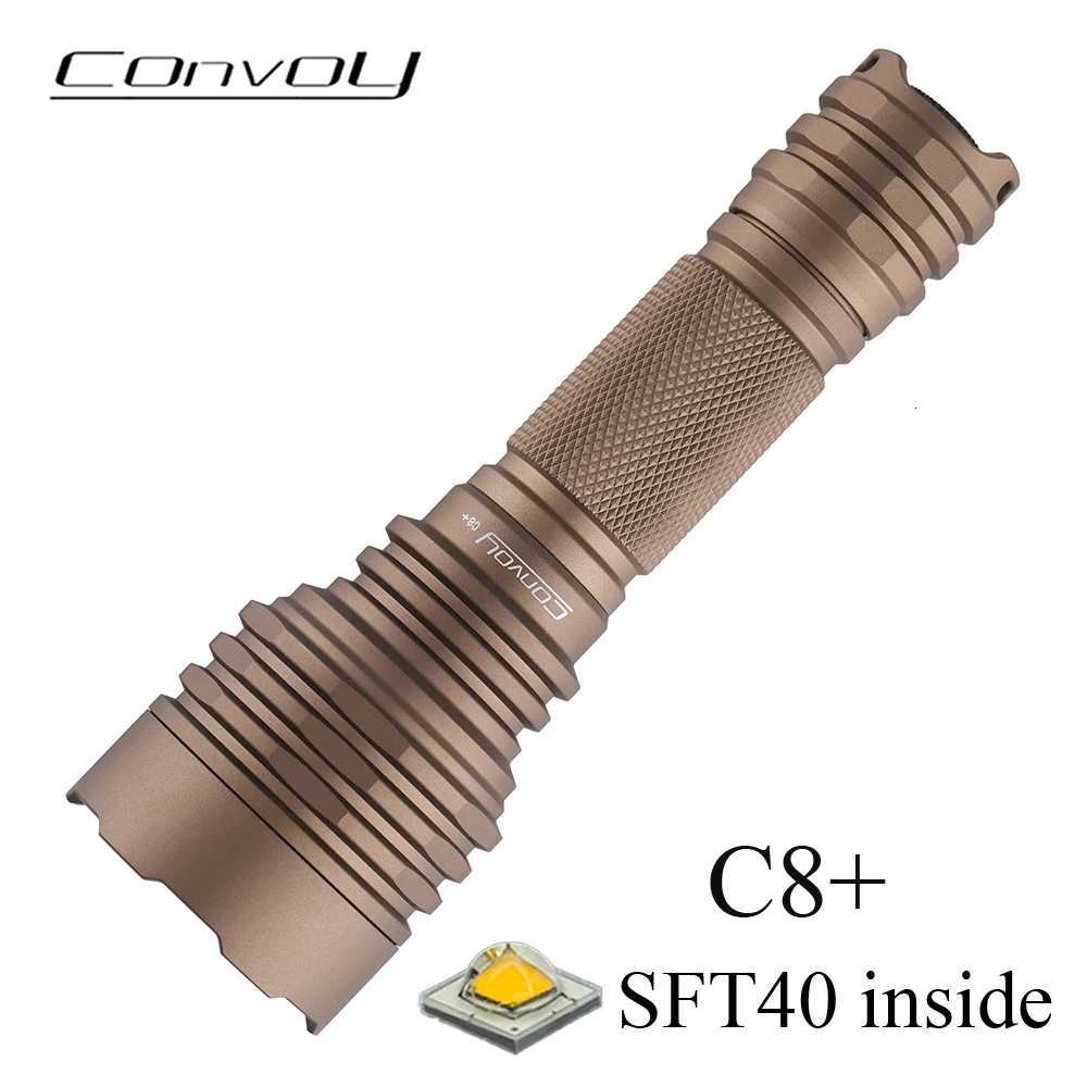 Convoy C8 Plus Flashlight with Luminus SFT40 Led Lanterna 18650 Torch Portable Lighting Camping Fishing Work Flash LatarkaW251106