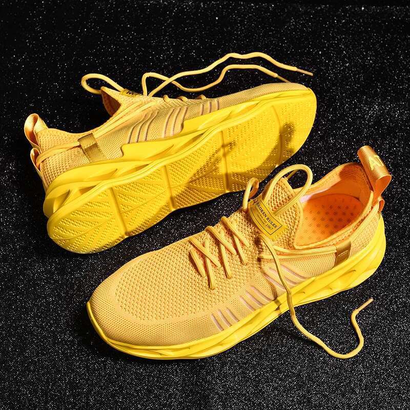 Hemmyi Couple Hot New Fashion Yellow Sneakers Comfortable Outdoor Mens Women Shoes Size 11 Support Dropshipping