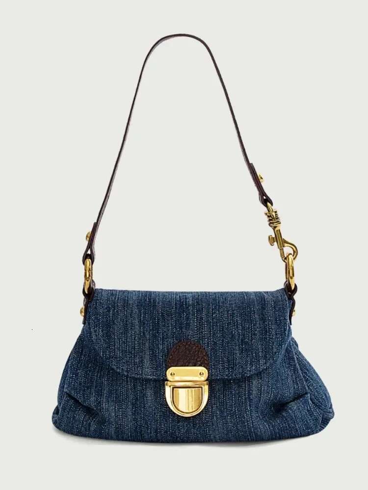 Advanced Fold Lock Crossbody Women Fashion Casual Underarm Handbag 2023 Denim Shoulder Vintage Female Messenger Bag