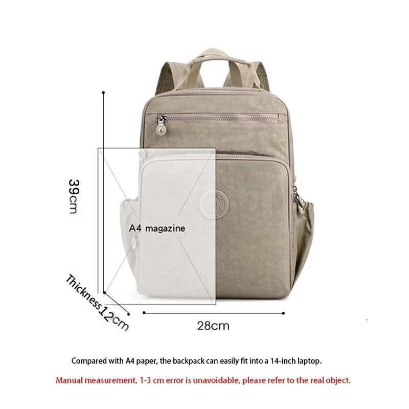 New Fashional High-Capacity Women Nylon Waterproof Casual Man Backpack Lightweight Bags For Lovers Laptop Bagpack