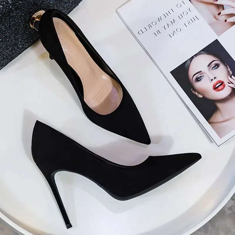 2024 Summer New Pumps Suede High Heels Fashion Office Stiletto Party Shoes Female Comfort Women Sandals
