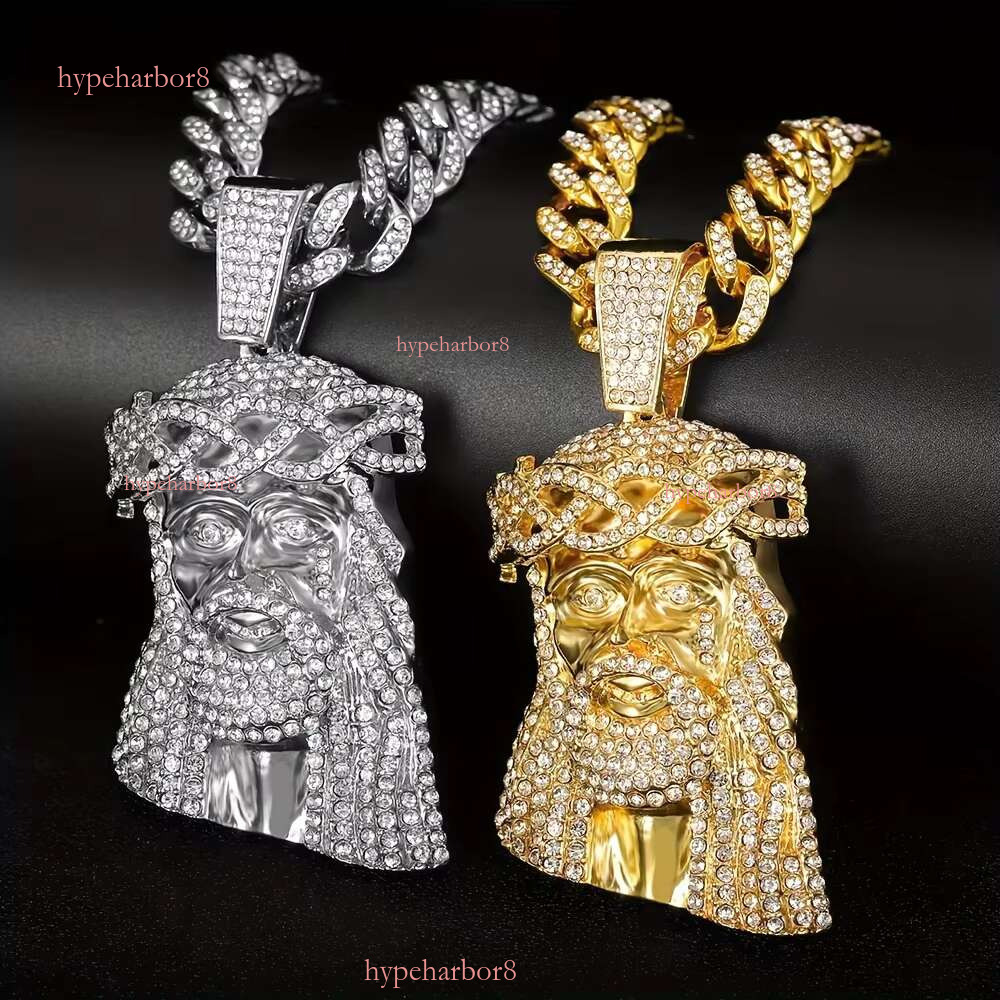 Iced Cuban Chain Tiger Men's Shiny Crystal Animal Pendant Necklace Punk Jewelry Hip Hop