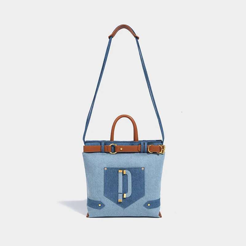 VM FASHION KISS 2024 New Retro Denim Jeans Casual Tote Cool Girl Shoulder Bags Soft Large Capacity Shopping Handbags Vintage
