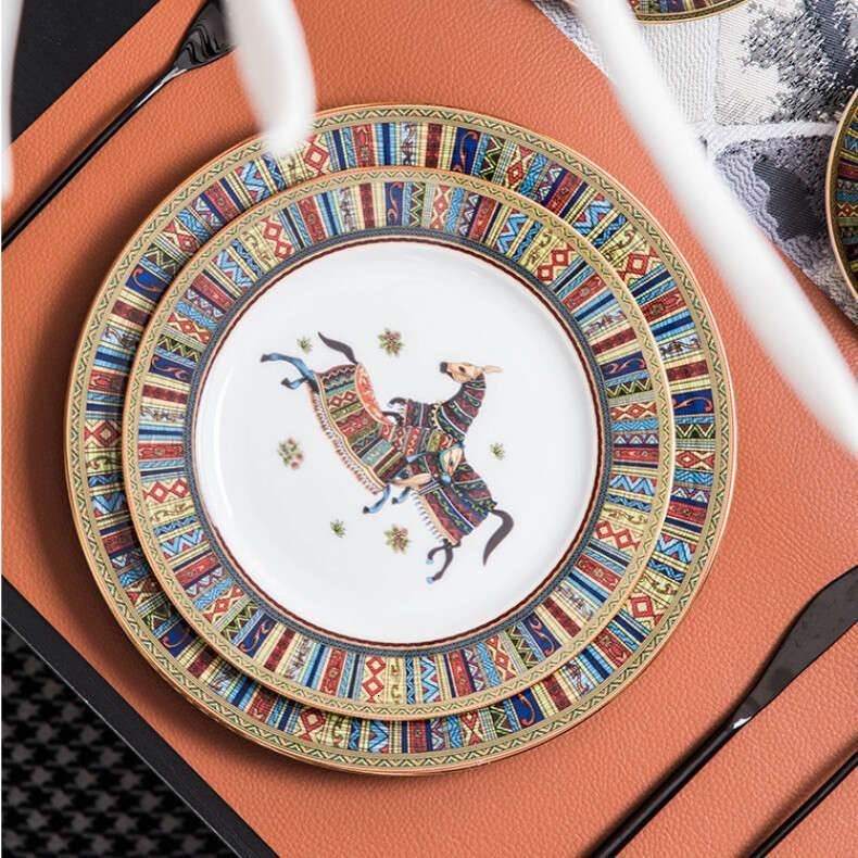 Cross-Border Bone China Western High-End Hotel Steak Flat Plate B2