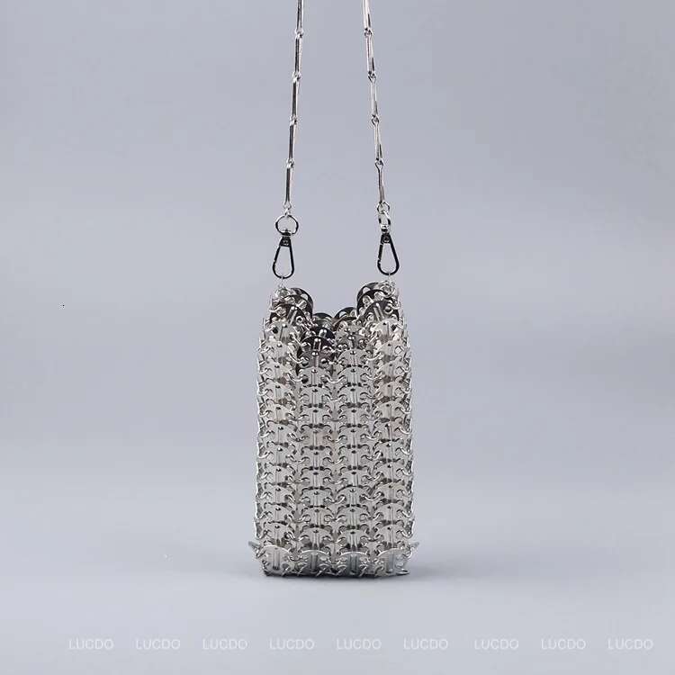 Metal Sequins Chain Woven Hollow Evening Women Bags Designer Handbag Clutch Female Travel Holiday Shoulder Bag