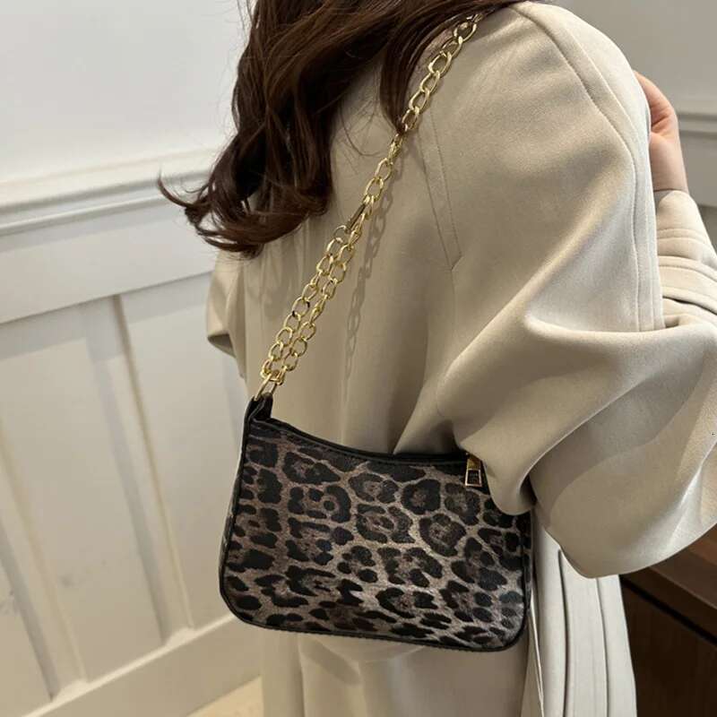 Shoulder Leopard Pattern Women, Fashion Chain Strap Crossbody Bags Designer Casual Ladies Handbags For Commuting Women,