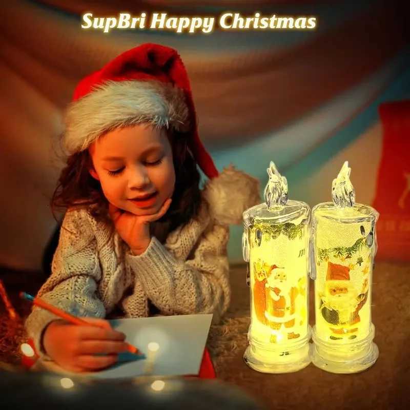 1-5PCS Christmas Flameless LED Electronic Candle Realistic Dripping Tears Santa Claus Snowman Ornaments Home Ornaments Decor W251107