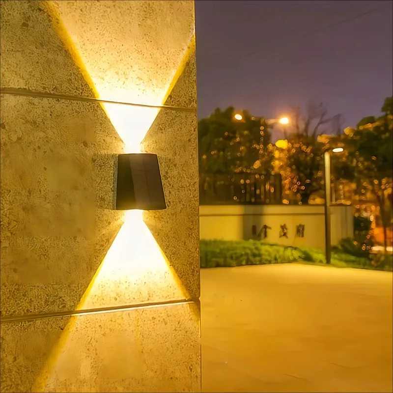Solar Outdoor Wall Light Up DownWaterproof Outdoor Lamp Wall Sconces Lights for Garage Garden YardW251106