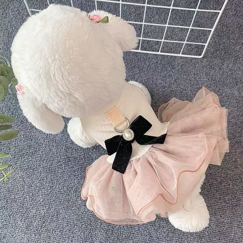 Pet clothes for dogs, cats, poodles, Pomeranians, small cute princess Bichon Frises, puppy dresses, leashes